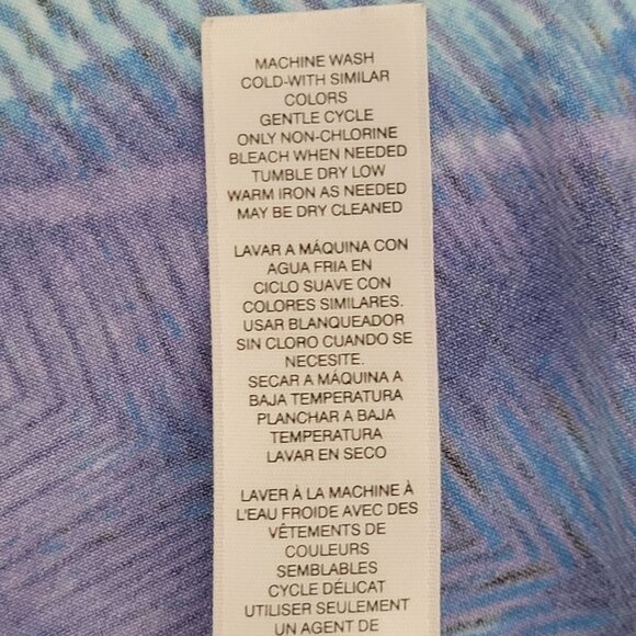 Chicos Geometric Pattern Maxi Skirt Womens Size 0 Blue Side Slit Boho Festival - Picture 9 of 9